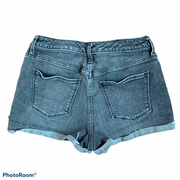Universal Thread Women High Rise Shortie Denim Shorts Size 4/27R Gray Button Fly - Picture 3 of 6